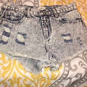 High rise jean shorts